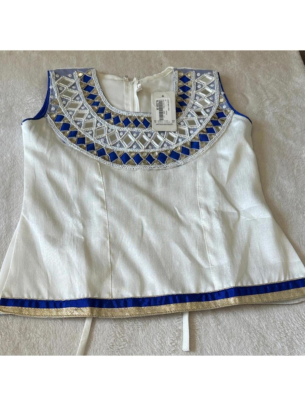 Girls Blue Silver Embroidered Indian Dress BNWT Size 8 10 - Picture 2 of 8